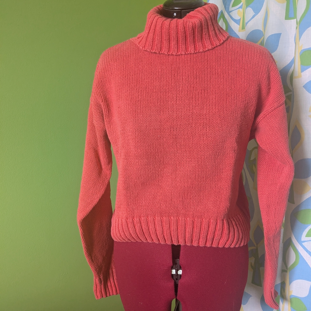 Vintage Coral Turtleneck Sweater